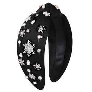 Christmas Headbands ❄️ Snow Flakes Headbands -Black Embellished Headband